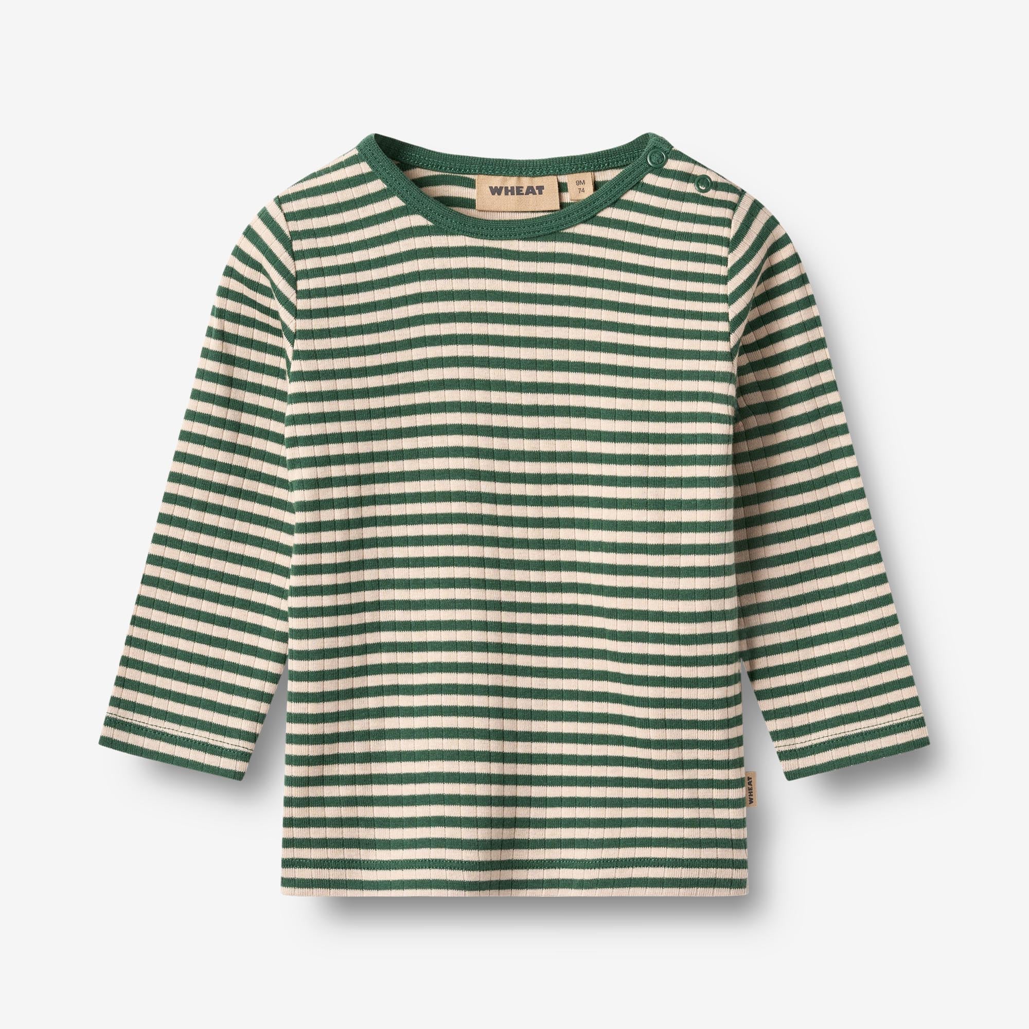 T-shirt L/S Stig - green stripe