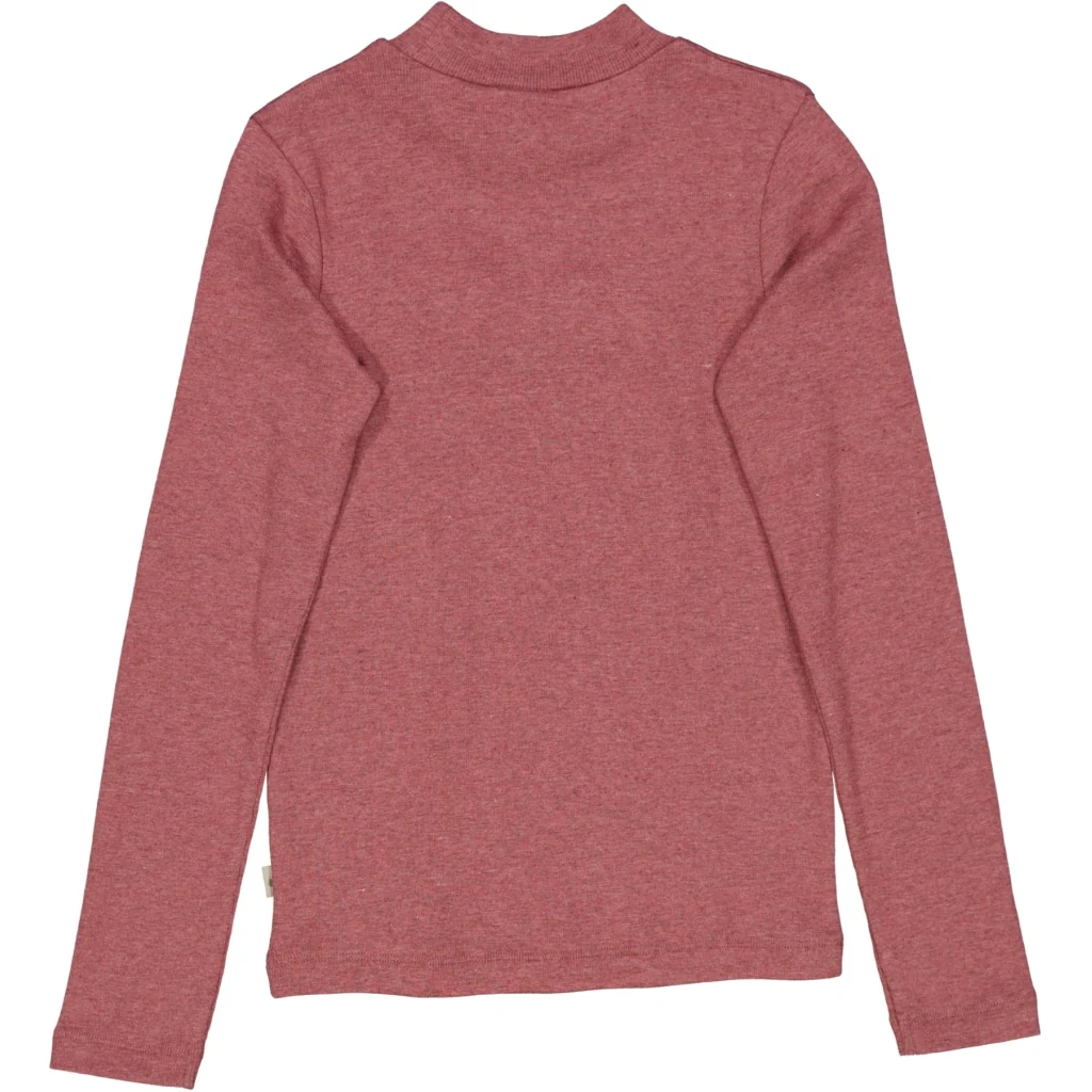 T-Shirt Rib Ruffle - dark rouge melange - Image 2