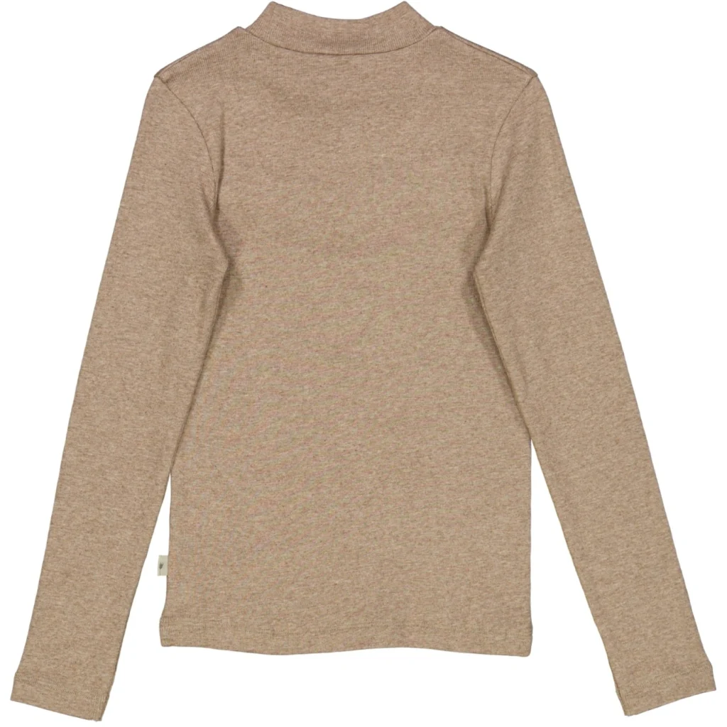 T-Shirt Rib Ruffle - khaki melange - Image 2