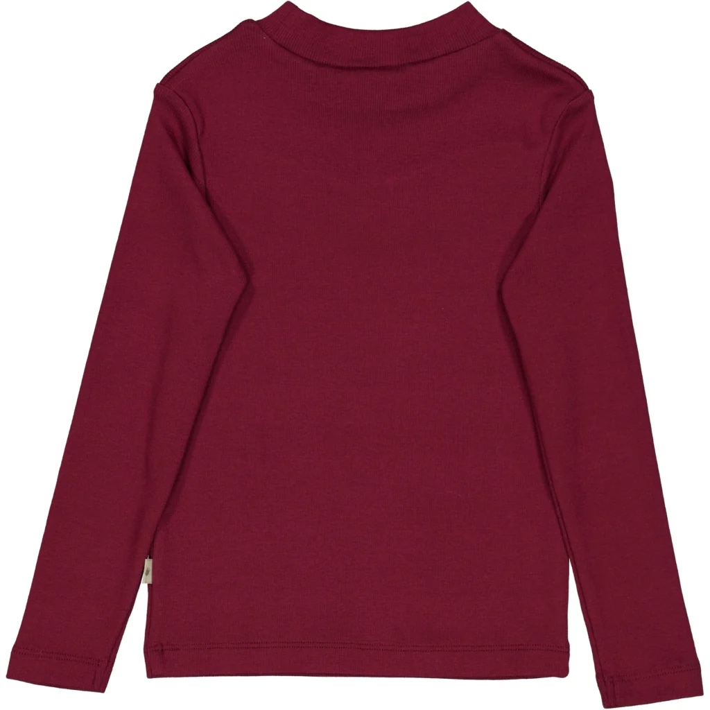 T-Shirt Rib Ruffle - red plum - Image 2