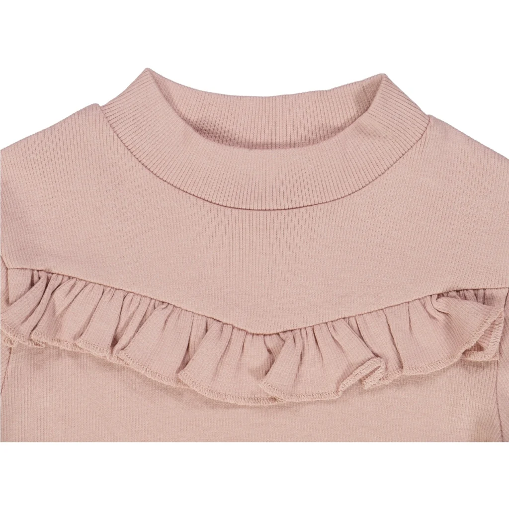 T-Shirt Rib Ruffle - rose powder - Image 3