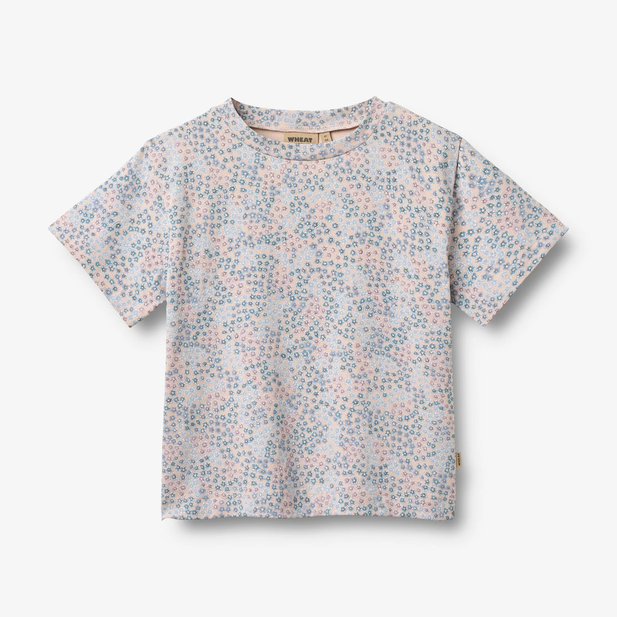 T-shirt S/S Ella - powder blue flowers