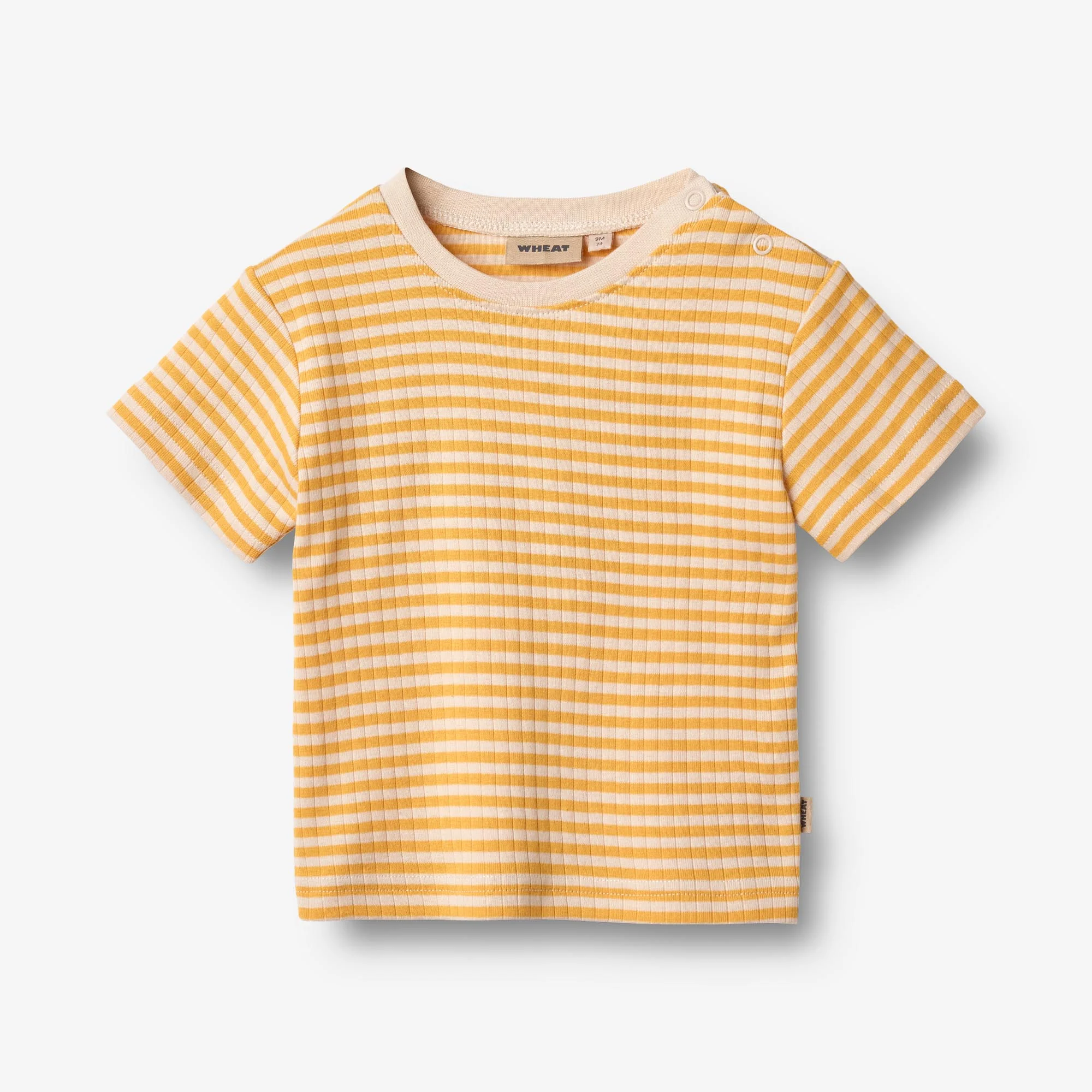 T-shirt S/S Fabian - yellow rib stripe