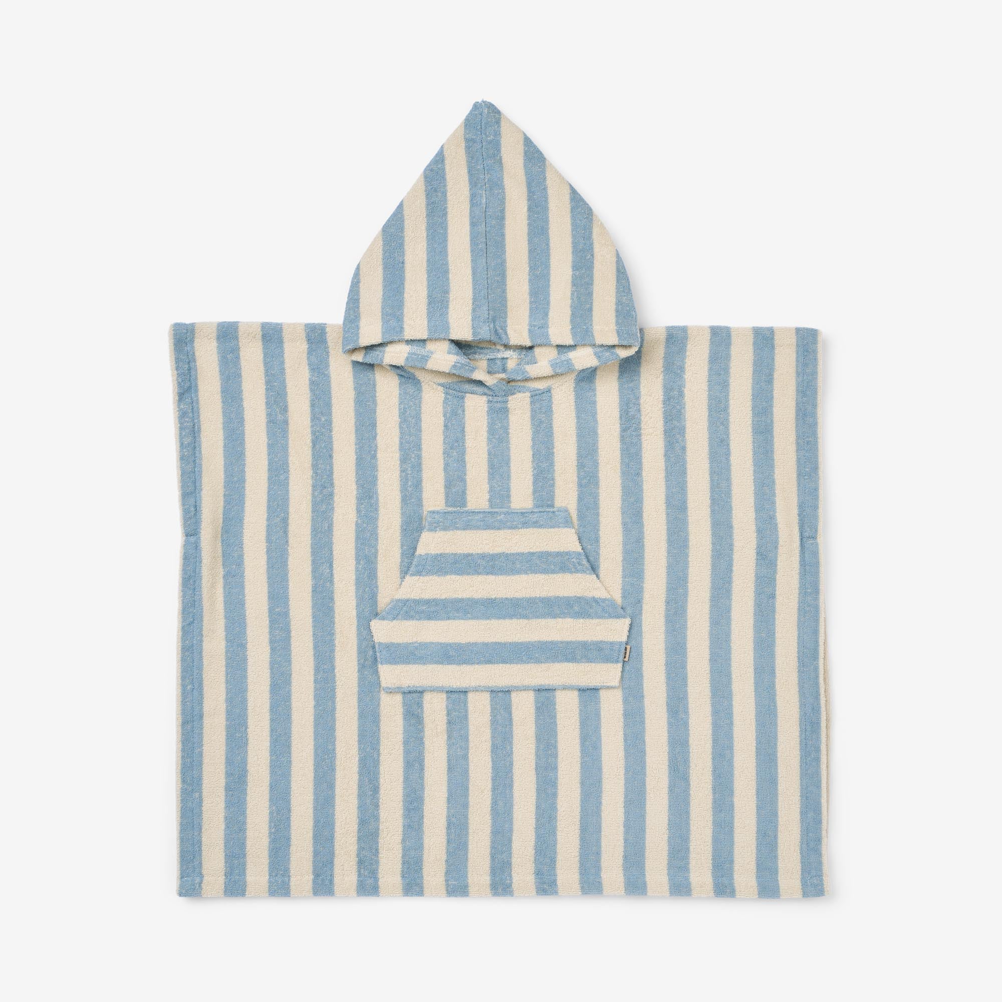 Terry Poncho Lille - blue swim stripe