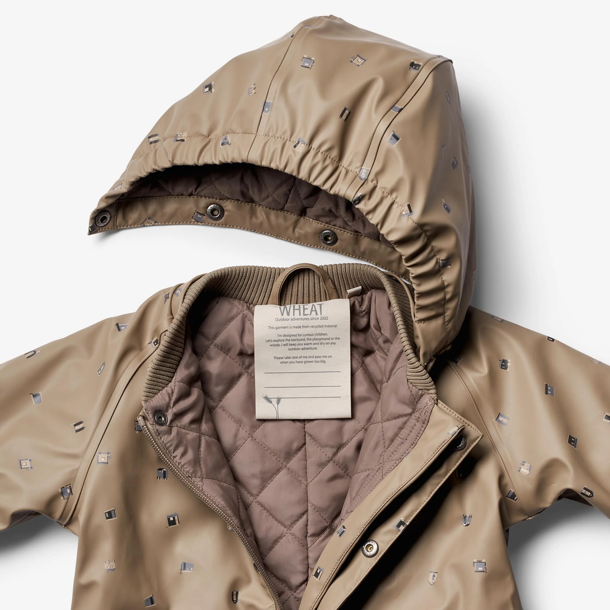 Thermo Rainsuit Aiko | Baby - dry grey houses - Image 4