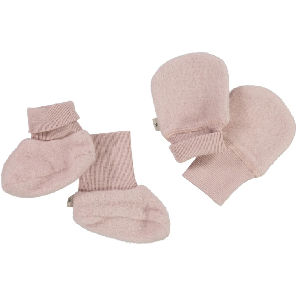Wool Fleece Booties - rose powder - Image 3