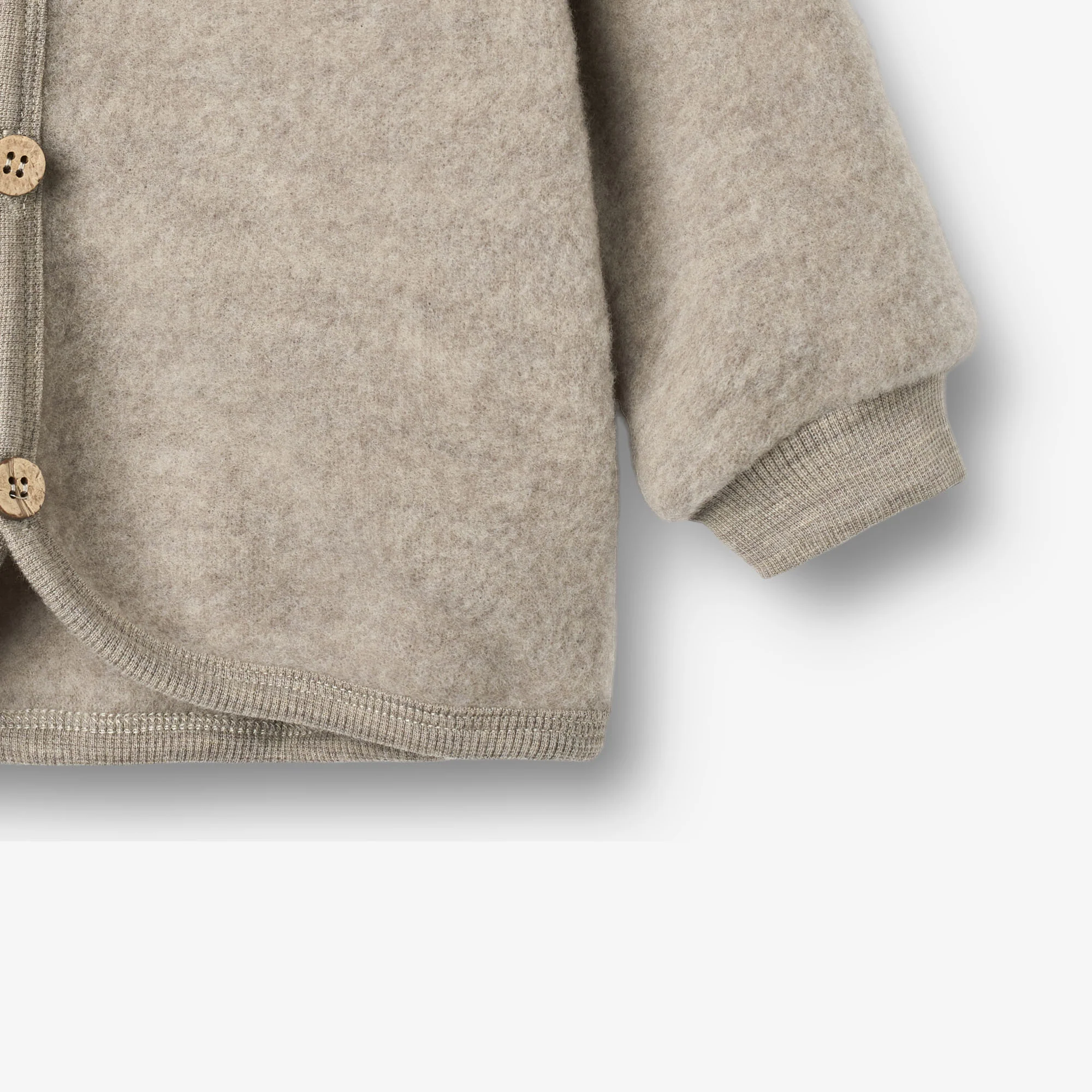 Wool Fleece Cardigan Kari - khaki melange - Image 5