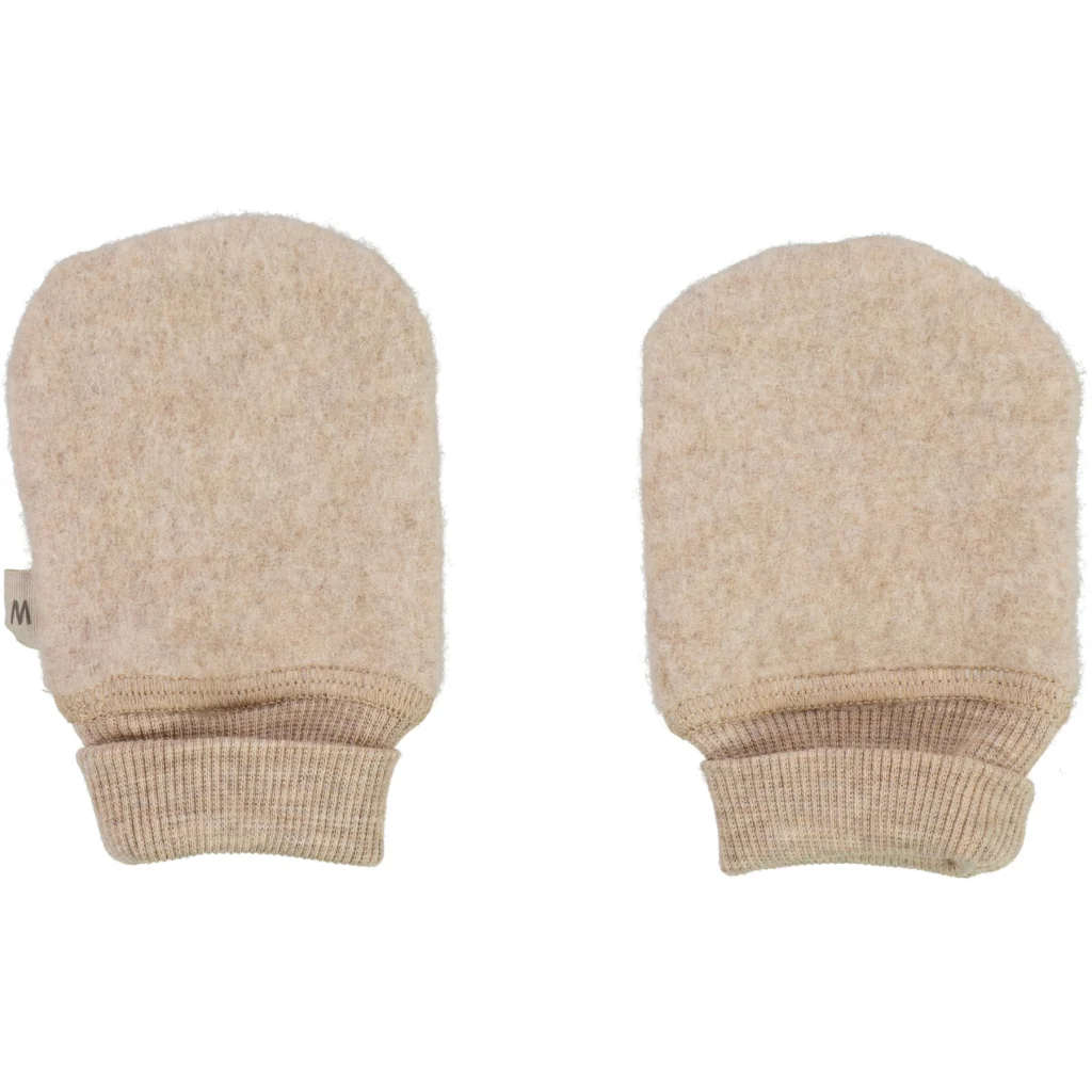 Wool Fleece Mittens - khaki melange - Image 2
