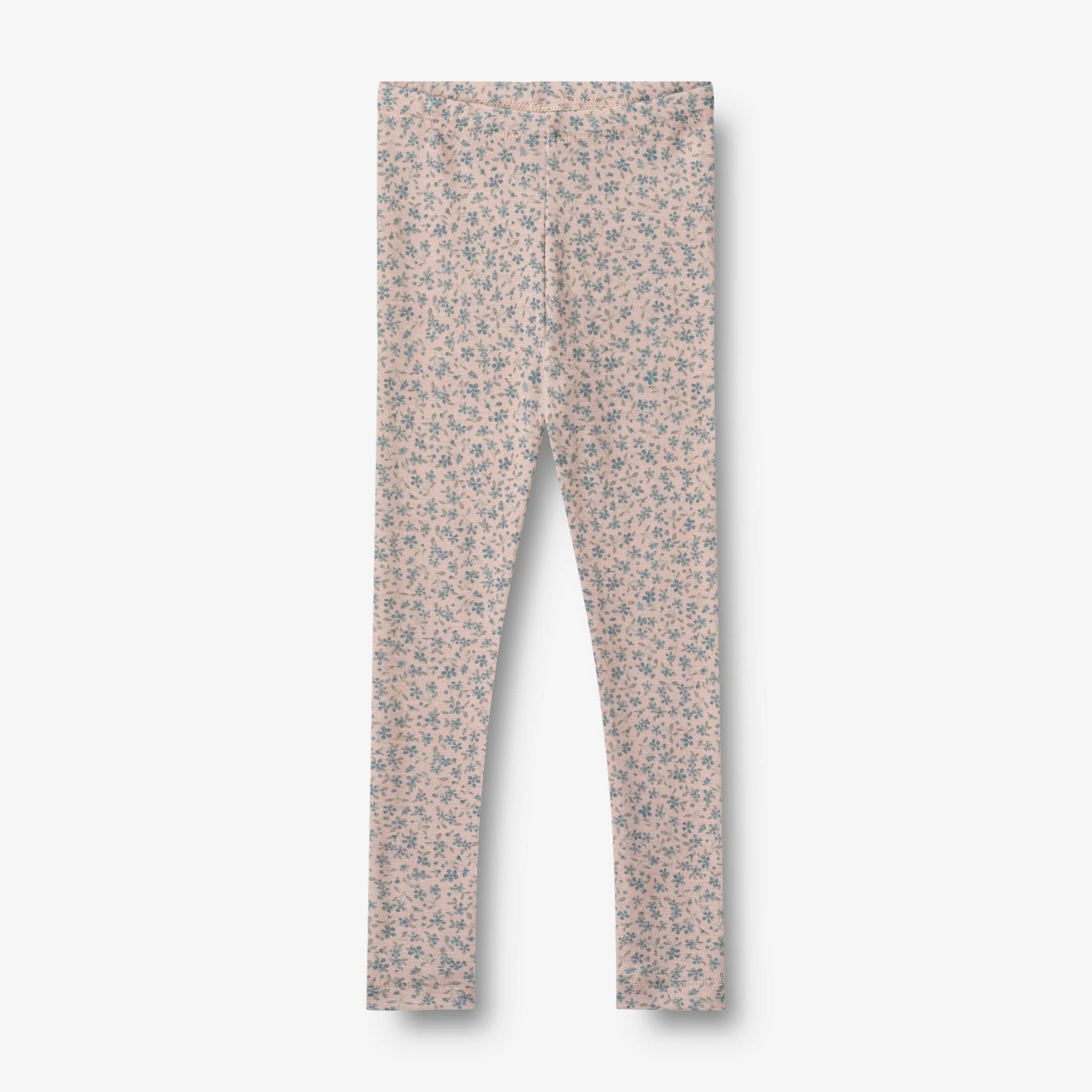 Wool Leggings Agi - blue flowers