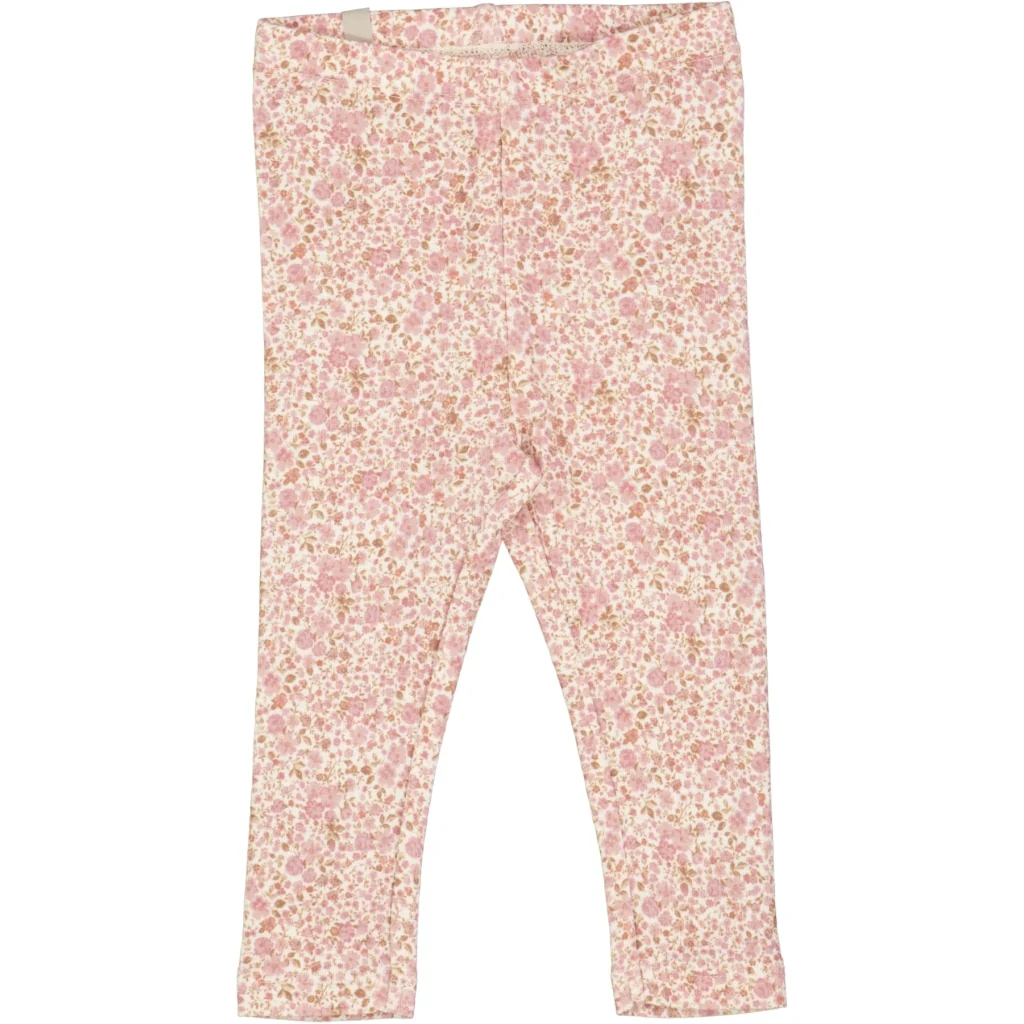 Wool Leggings - ivory flowers