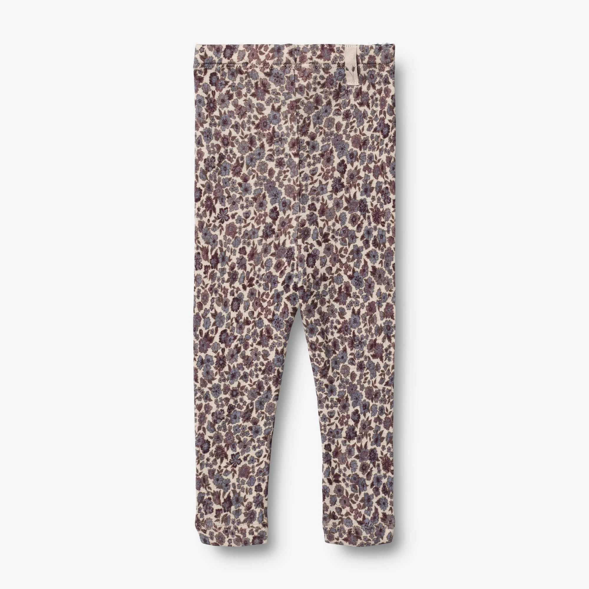Wool Leggings | Baby - purple flowers - Image 2