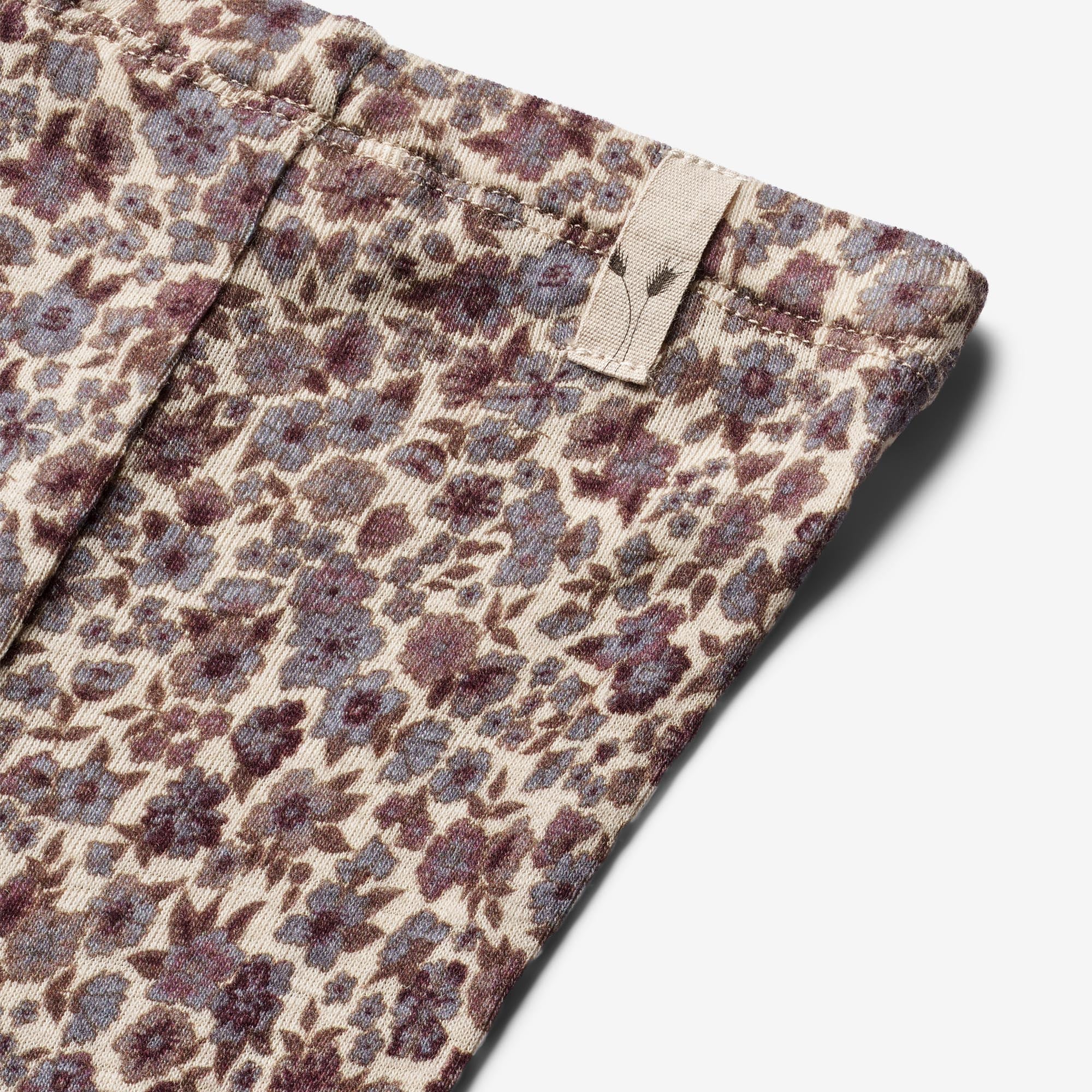 Wool Leggings | Baby - purple flowers - Image 3