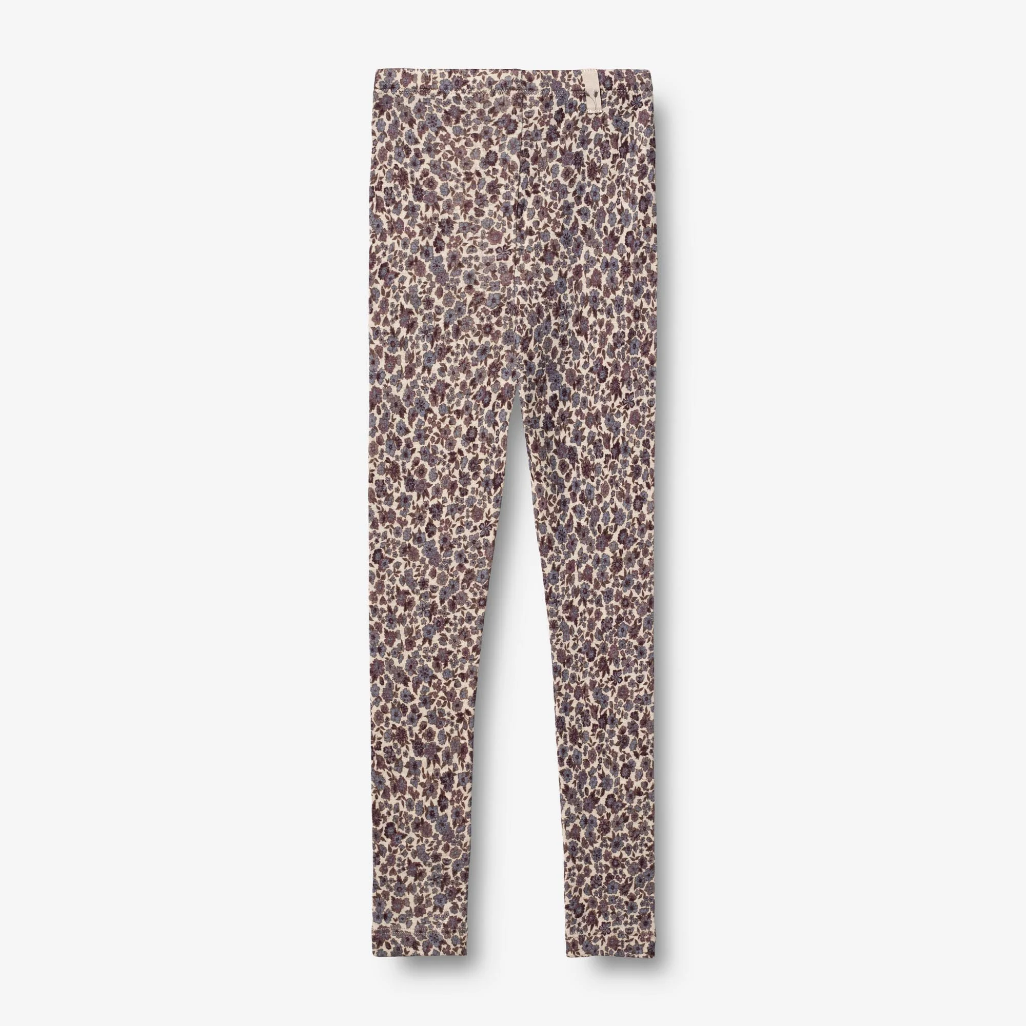 Wool Leggings - purple flowers - Image 2