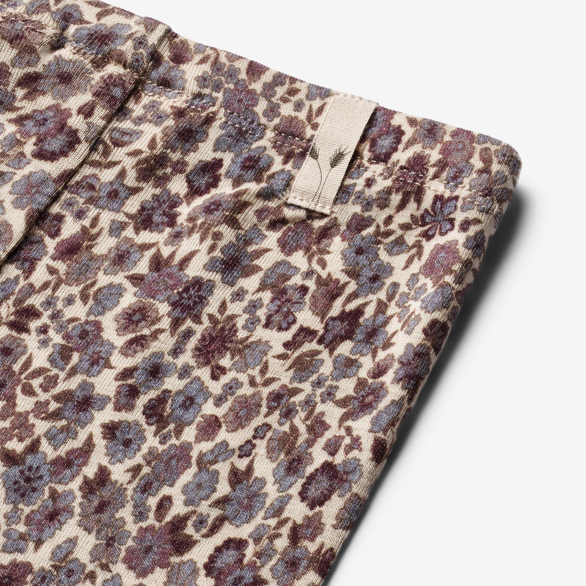 Wool Leggings - purple flowers - Image 3