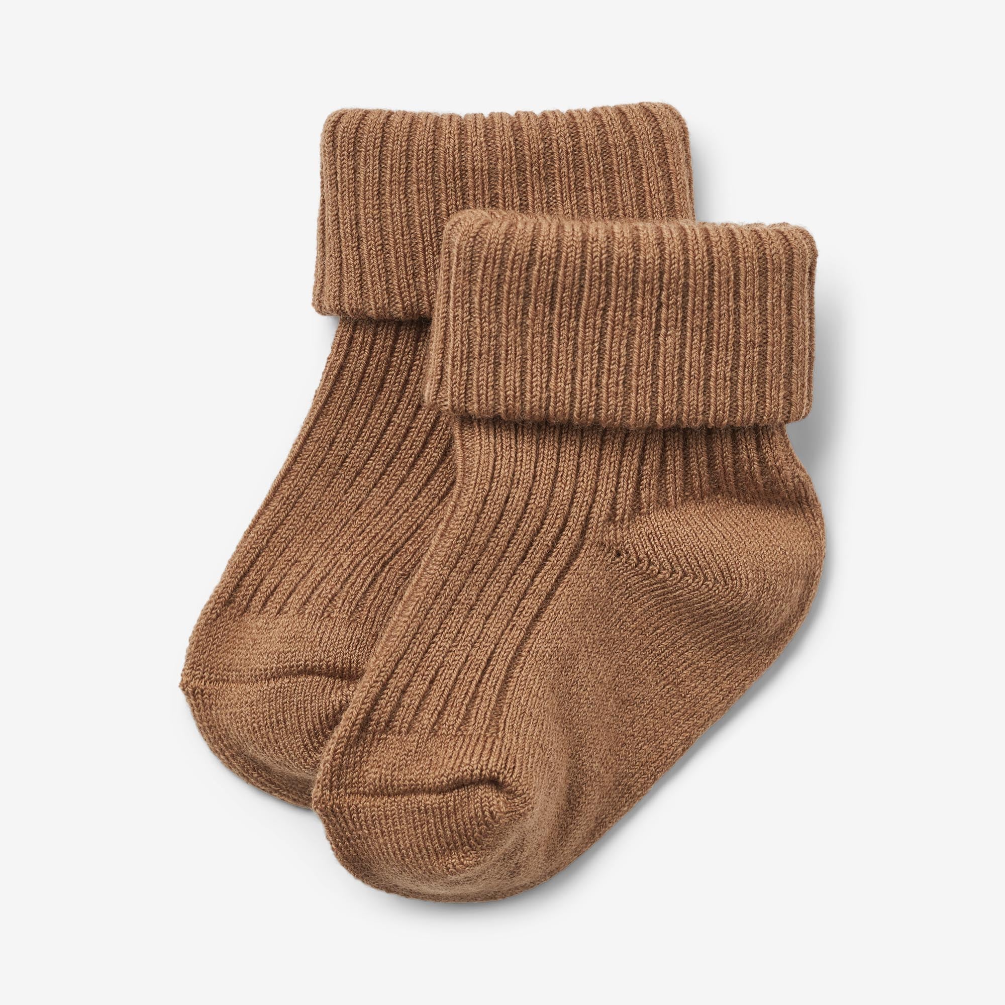 Wool Rib Socks Ziggy - caramel