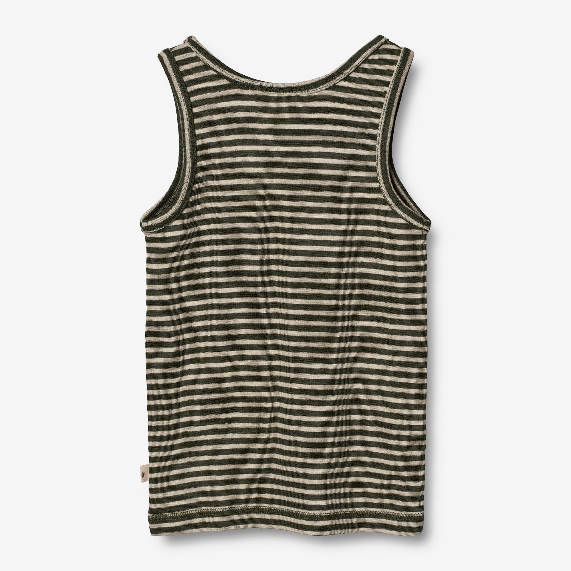 Wool Singlet Iggy - green stripe - Image 2