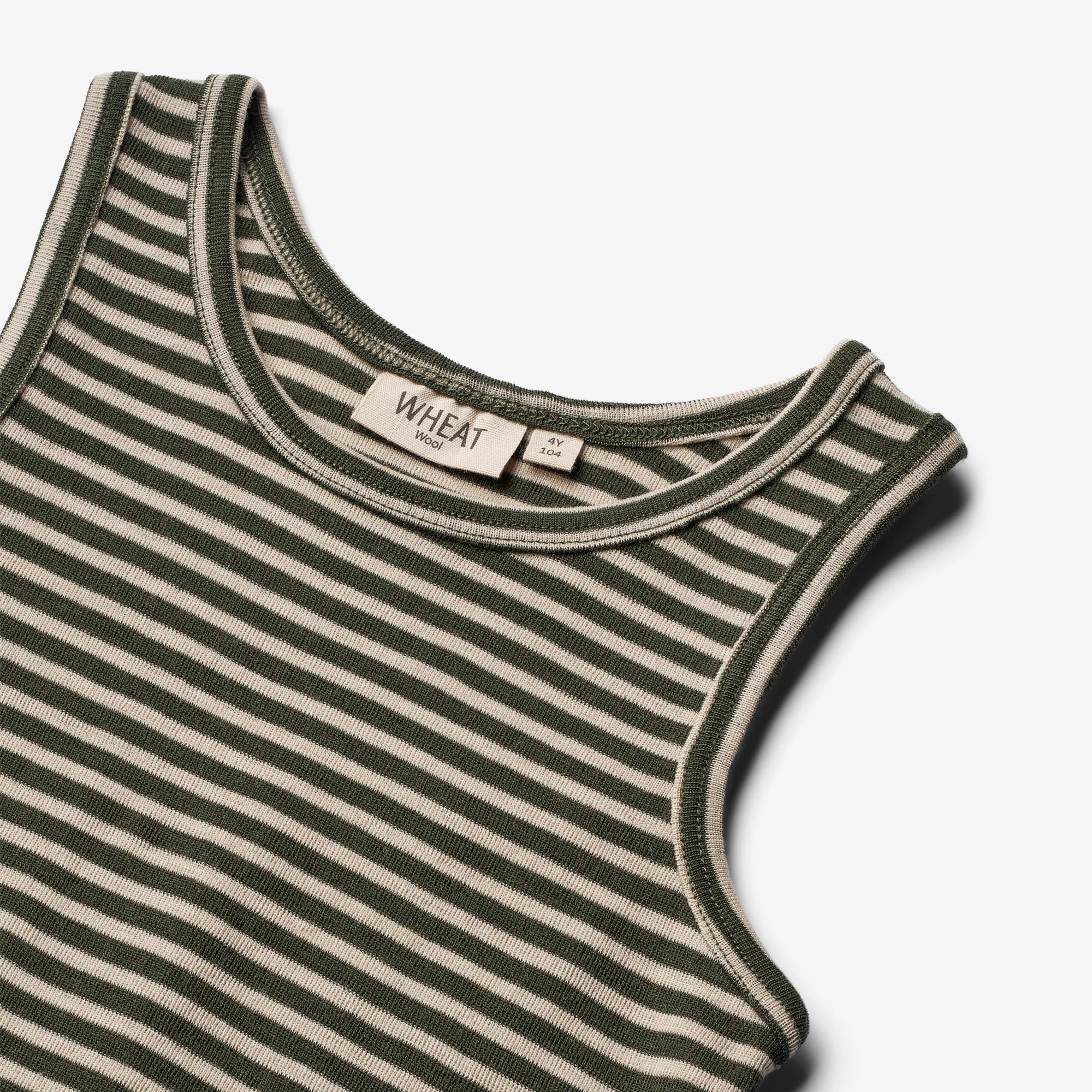 Wool Singlet Iggy - green stripe - Image 3