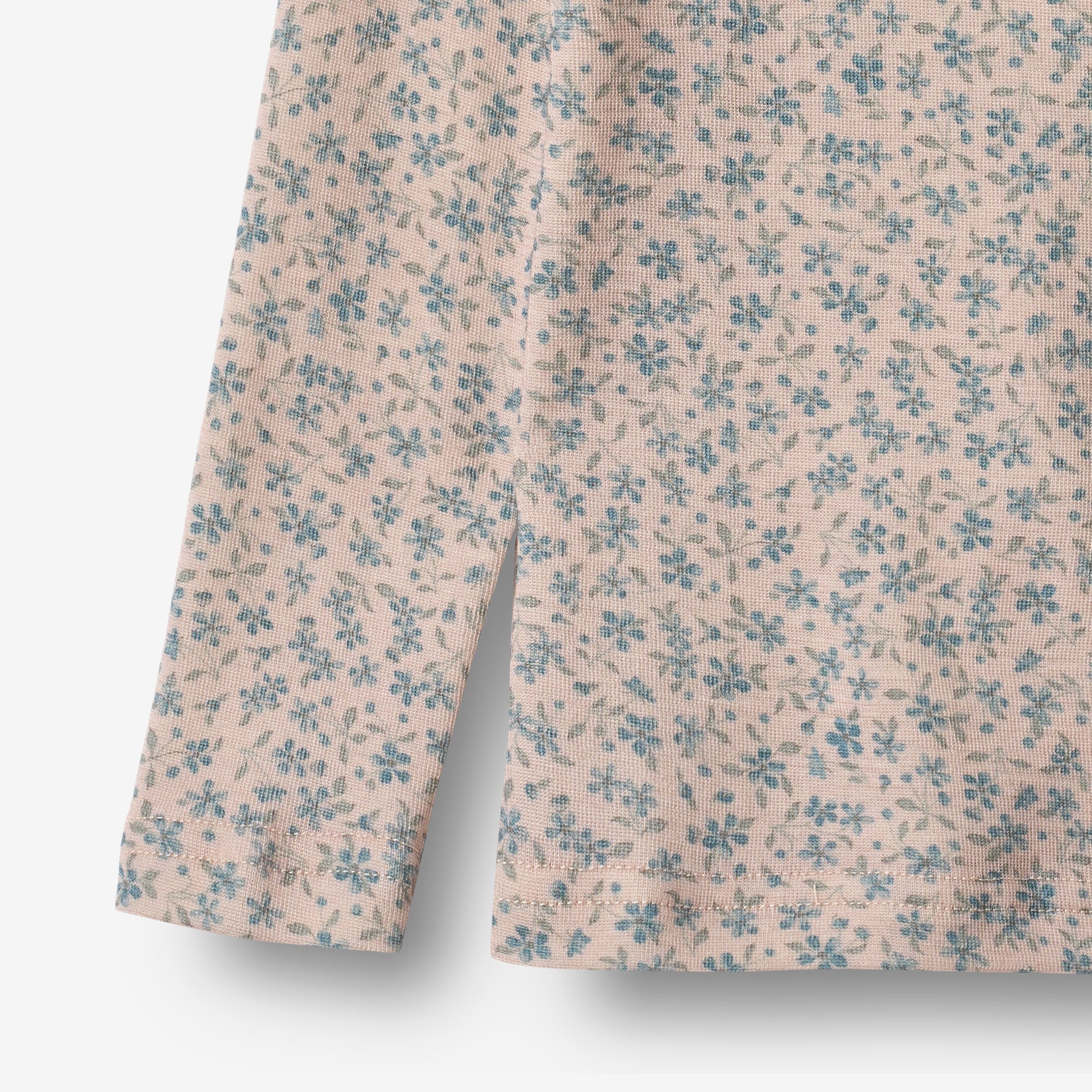 Wool T-Shirt L/S Alfie - blue flowers - Image 5