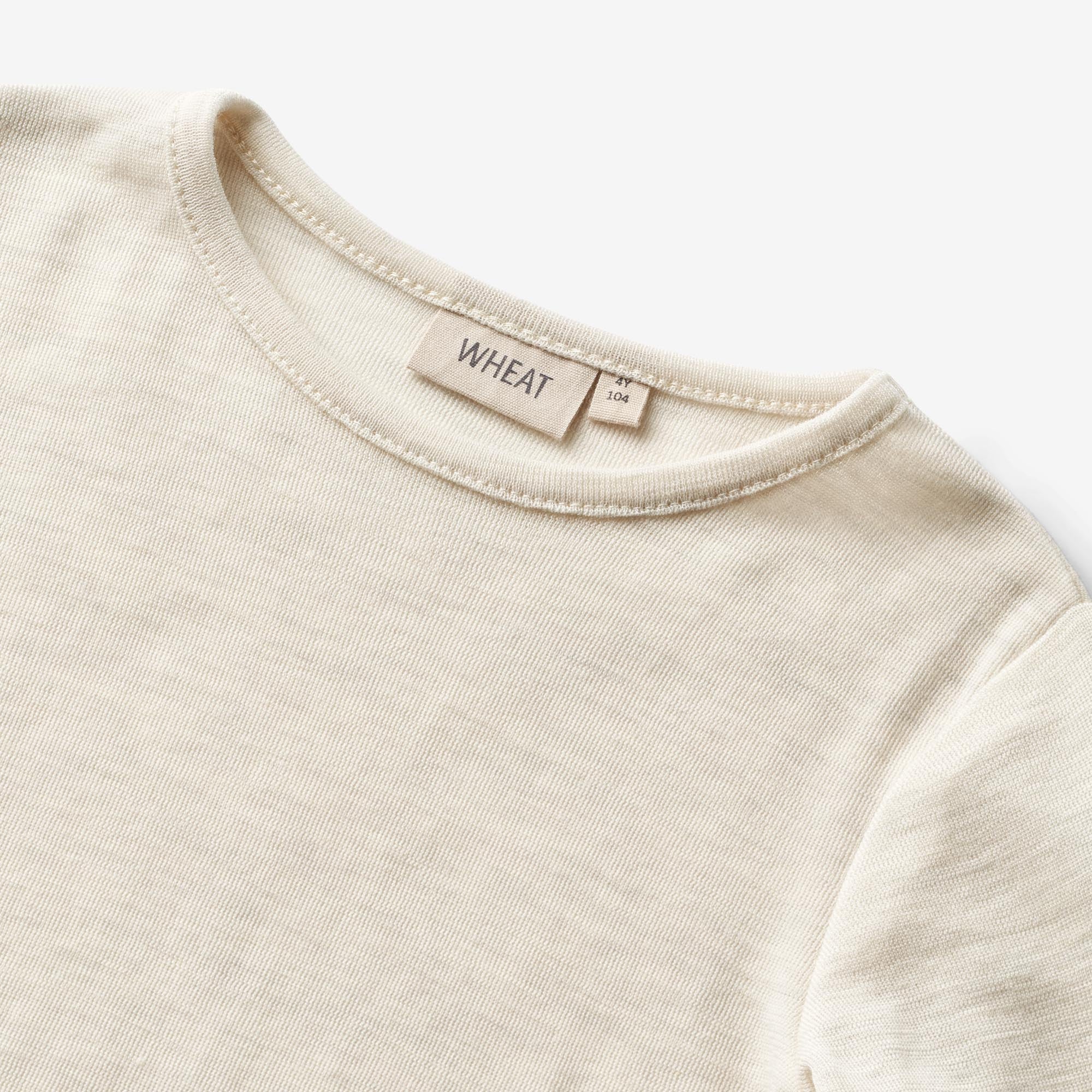 Wool T-Shirt L/S Alfie - eggshell melange - Image 3