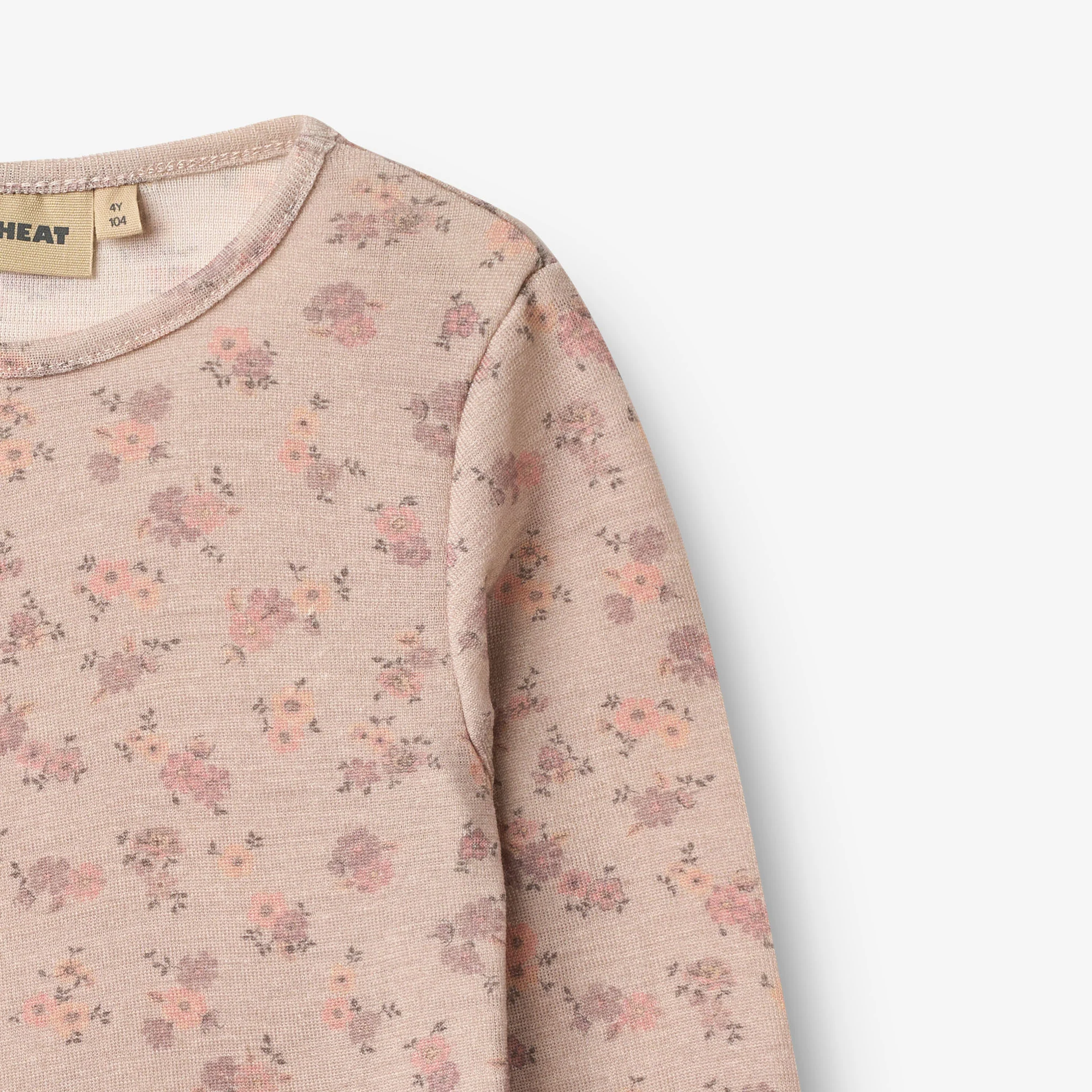 Wool T-Shirt L/S Alfie - lilac flowers - Image 2