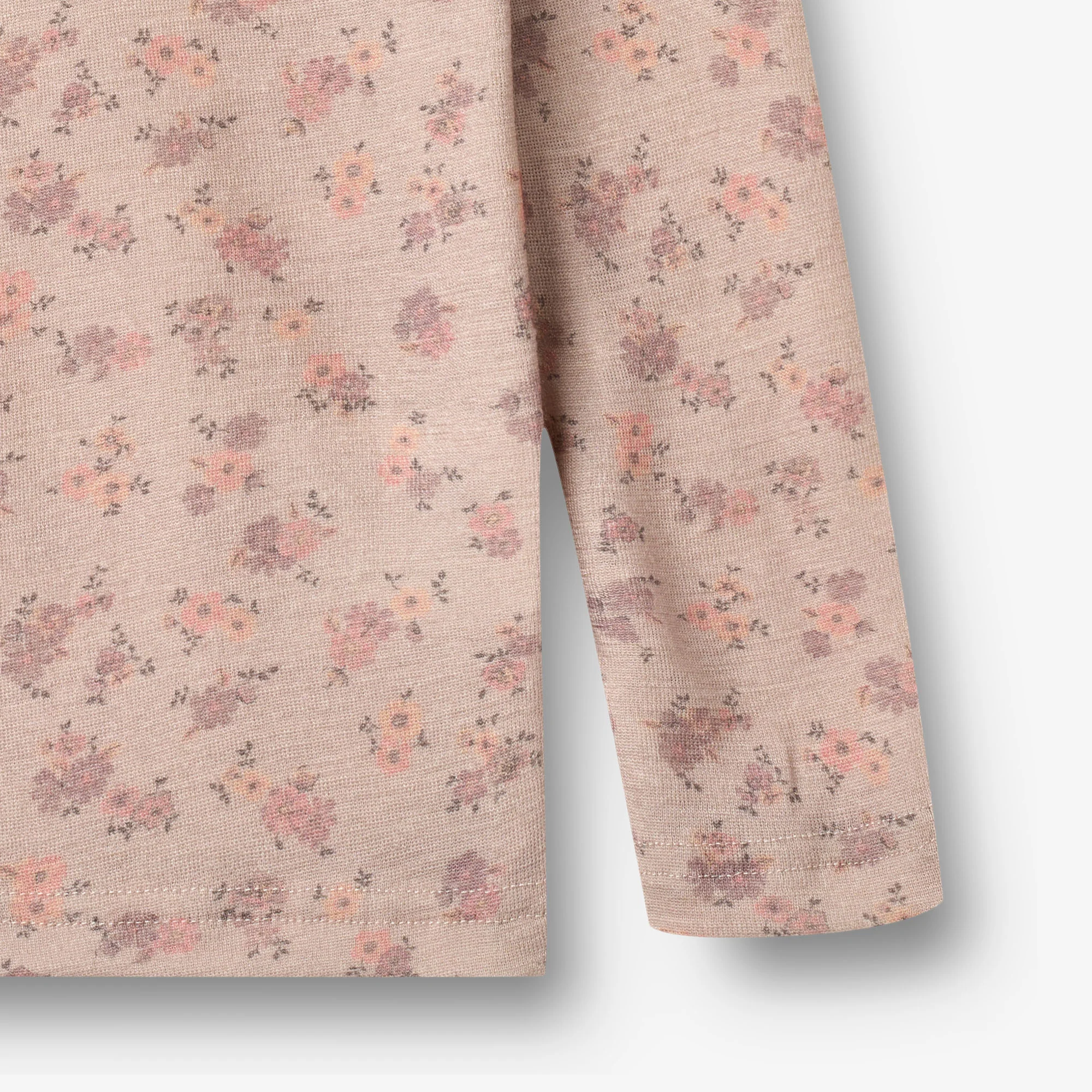 Wool T-Shirt L/S Alfie - lilac flowers - Image 3