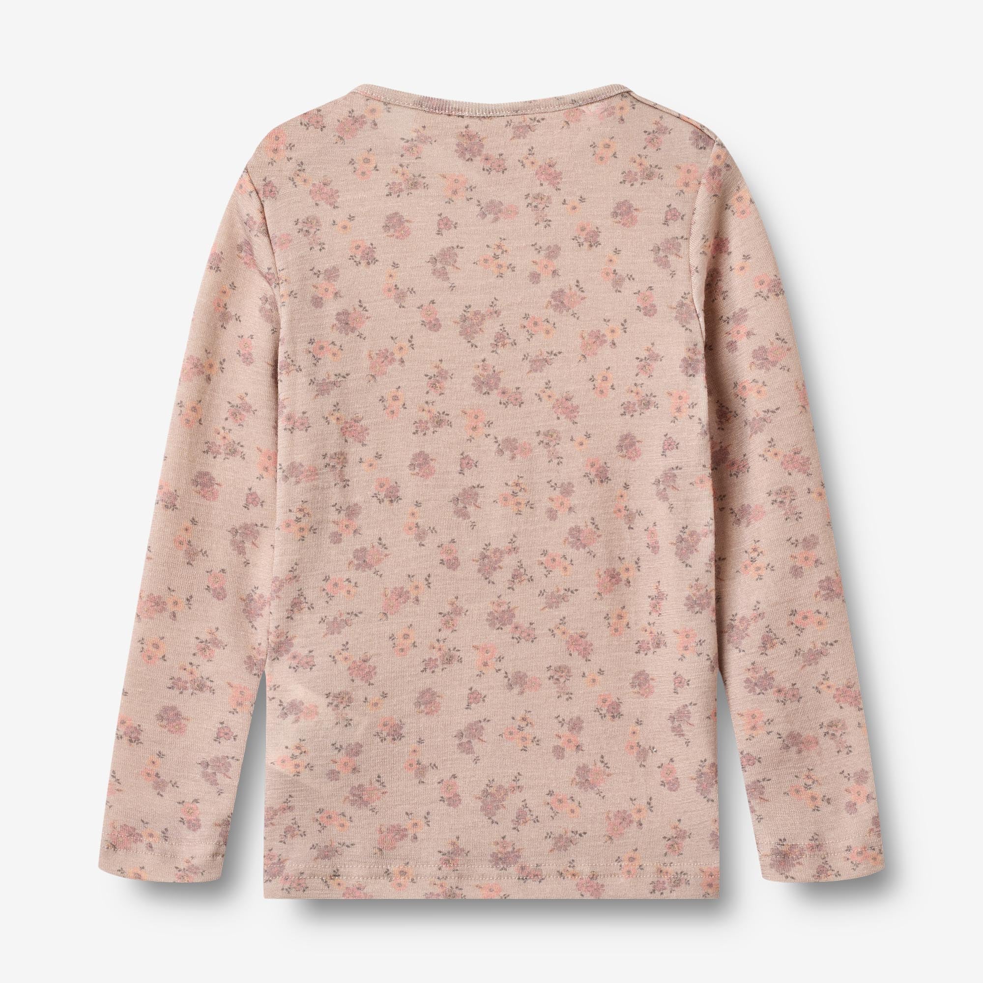 Wool T-Shirt L/S Alfie - lilac flowers - Image 4