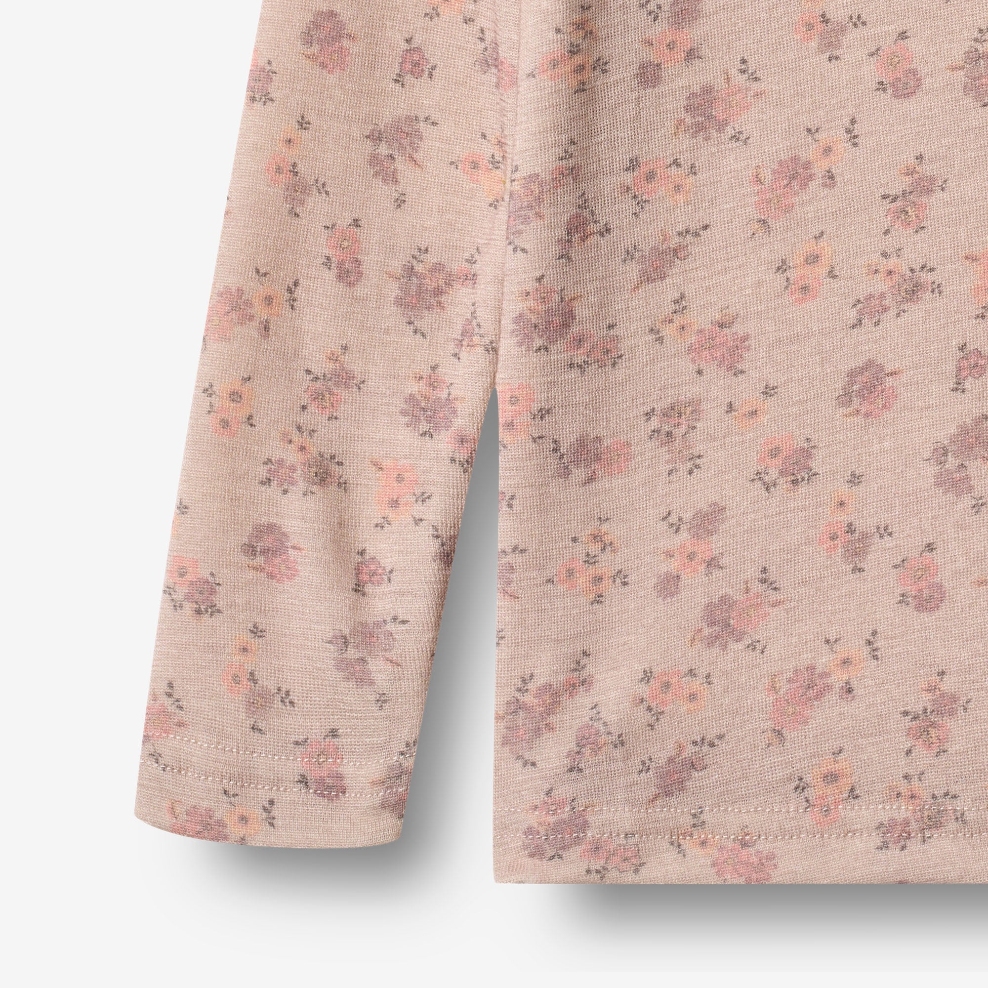 Wool T-Shirt L/S Alfie - lilac flowers - Image 5