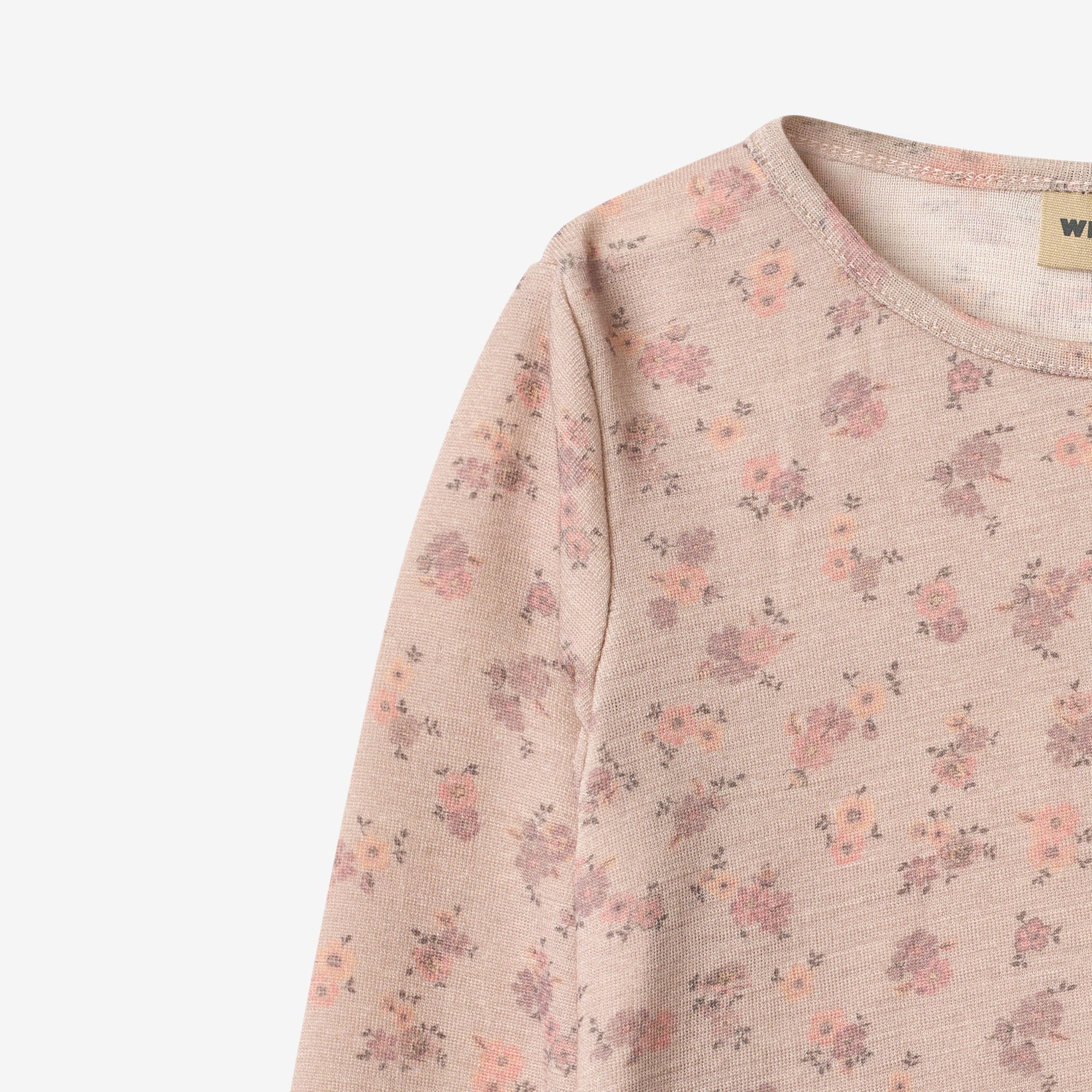 Wool T-Shirt L/S Alfie - lilac flowers - Image 6
