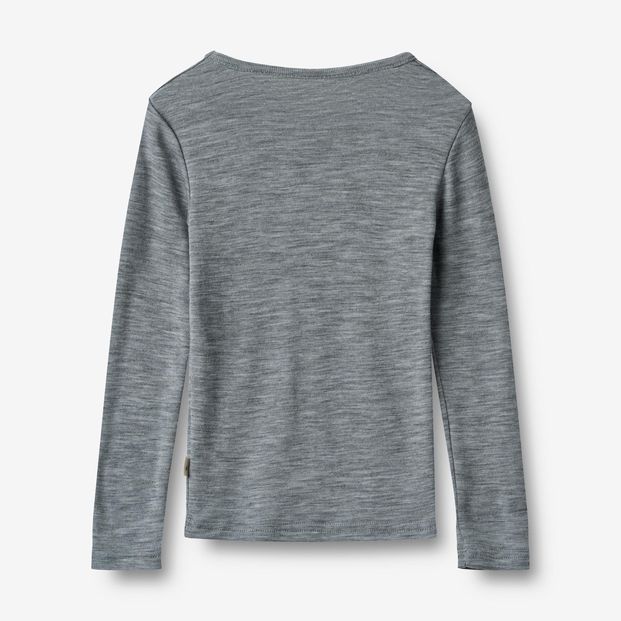 Wool T-Shirt L/S Alfie - melange grey - Image 2