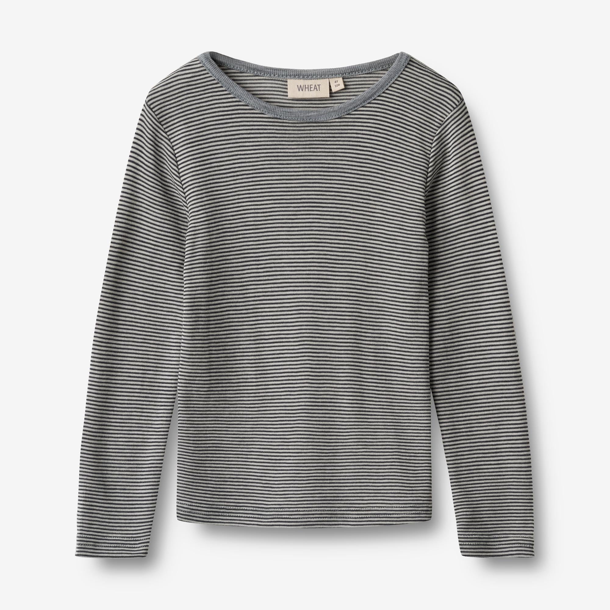 Wool T-Shirt L/S Alfie - navy stripe