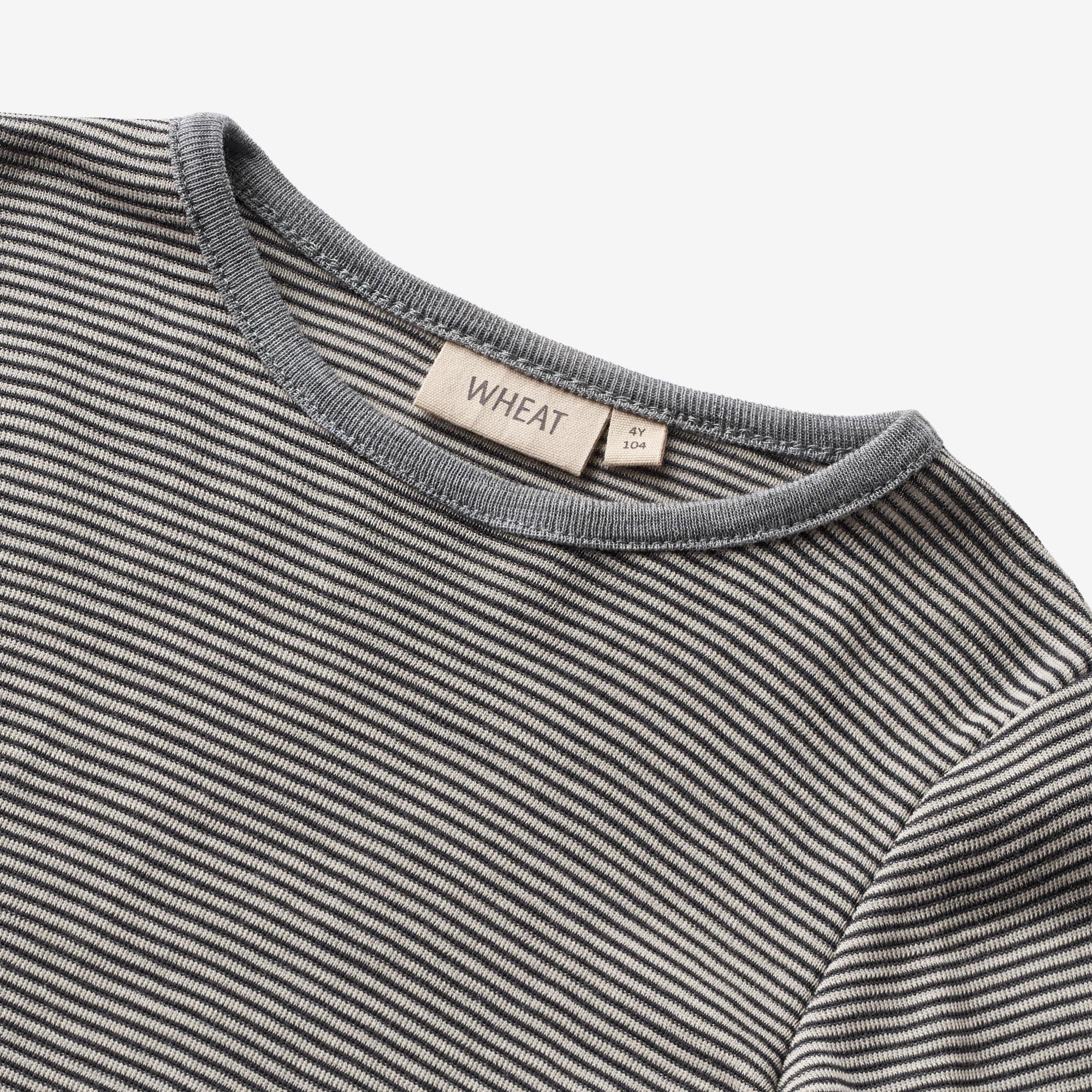 Wool T-Shirt L/S Alfie - navy stripe - Image 3