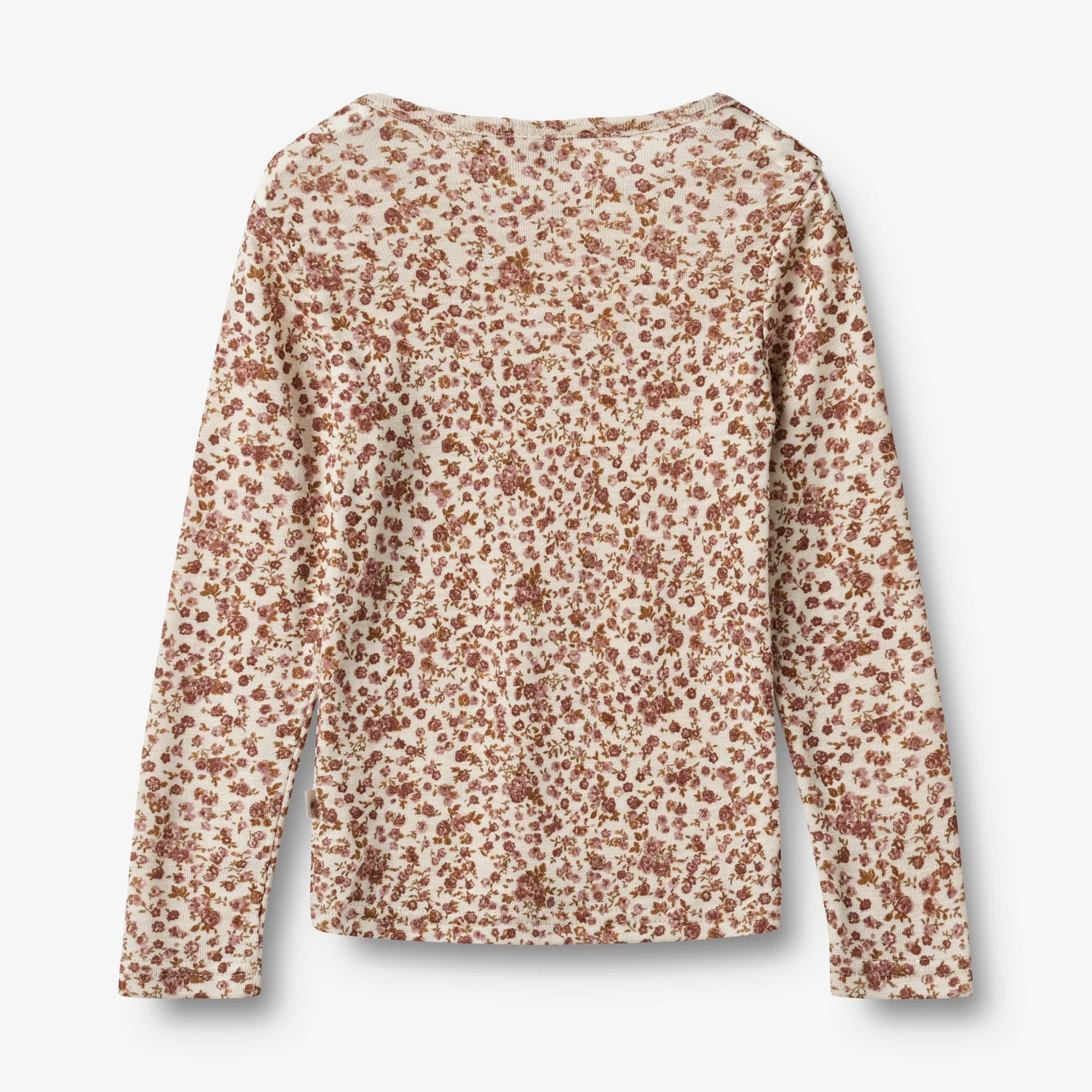 Wool T-Shirt L/S Alfie - rose flowers - Image 2