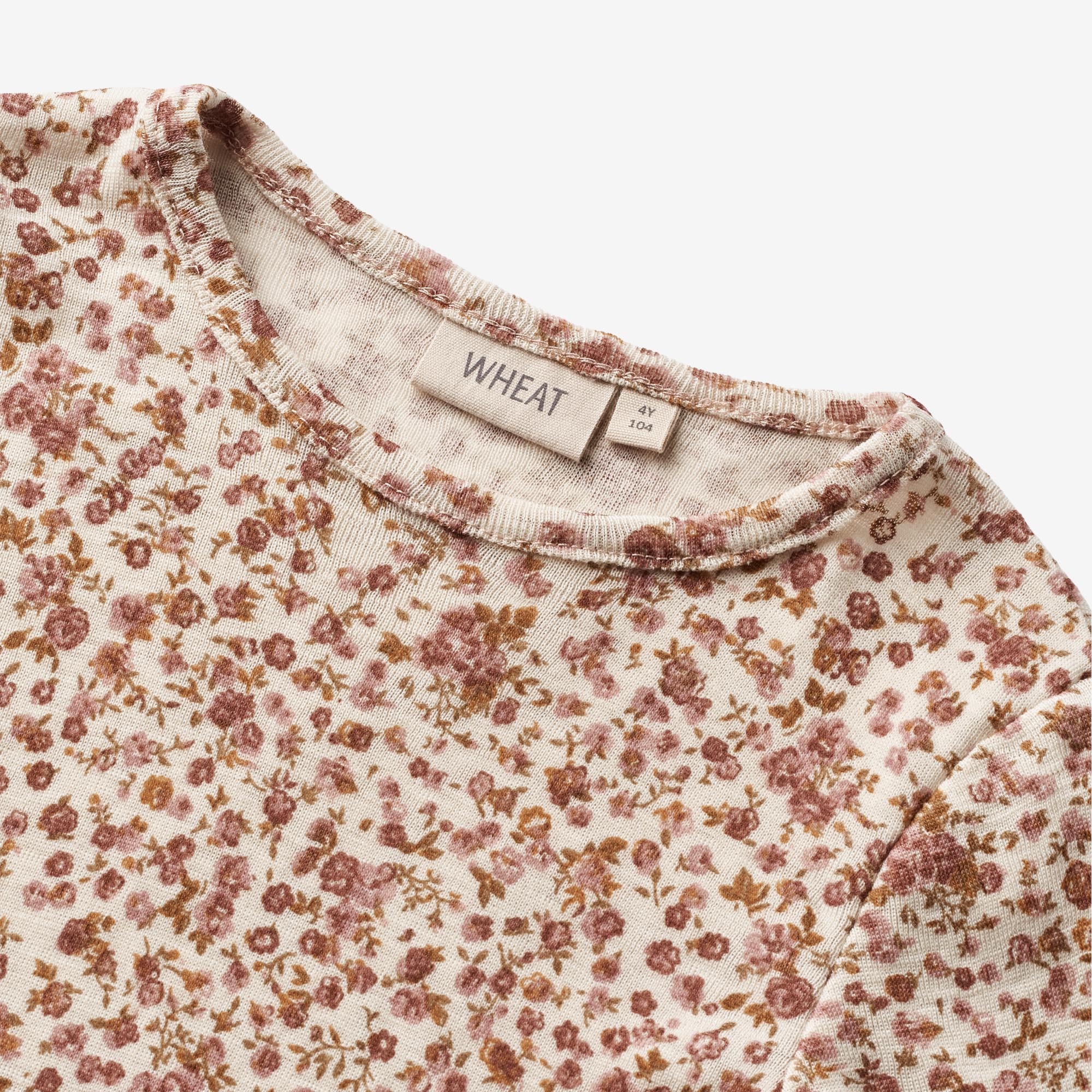 Wool T-Shirt L/S Alfie - rose flowers - Image 3