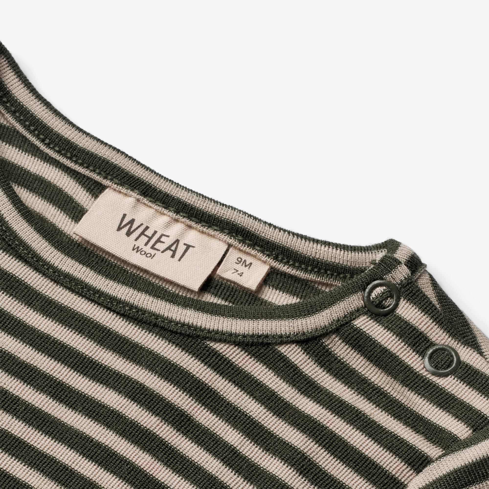 Wool T-Shirt LS | Baby - green stripe - Image 3