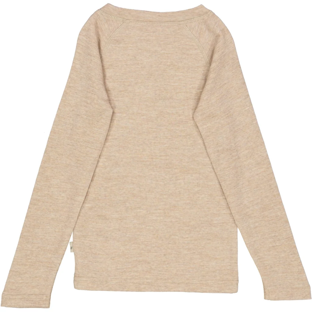 Wool T-Shirt LS - khaki melange - Image 2