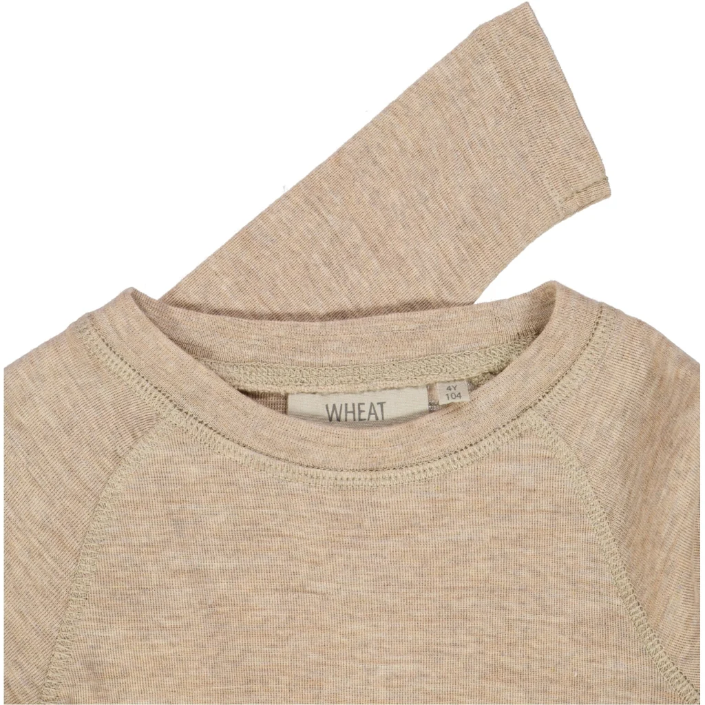 Wool T-Shirt LS - khaki melange - Image 3
